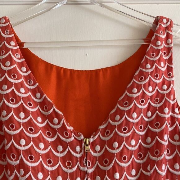 Anthropologie Leifsdottir Dress Sweet Tangelo Orange White Tiered Dress Size 2 - Picture 8 of 12
